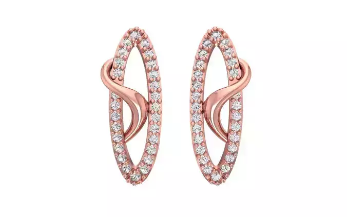 Women Solitaire Earring 3dm STL OBJ FBX Render Details