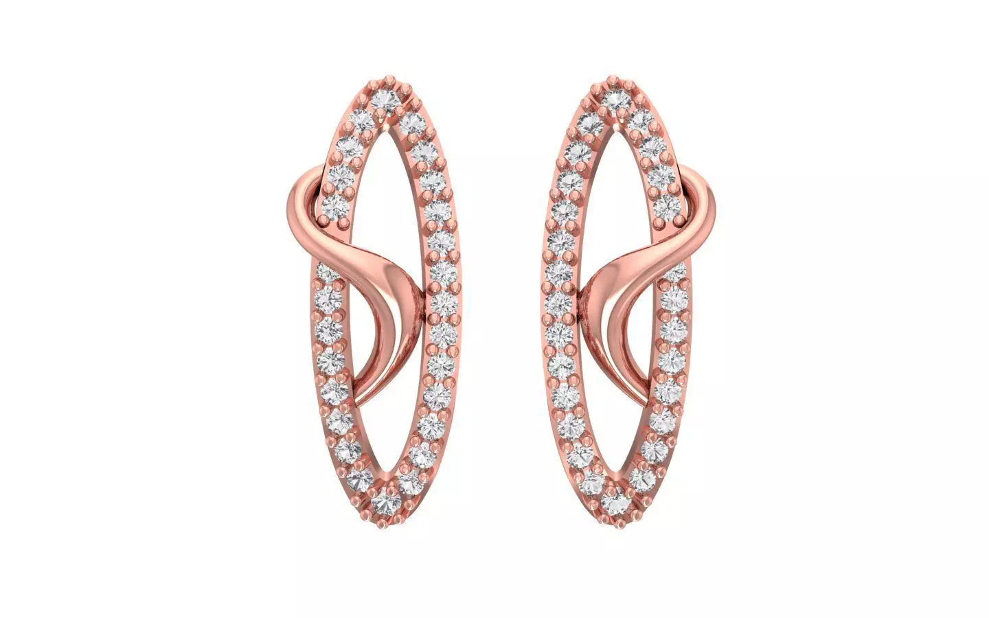 Women Solitaire Earring 3dm STL OBJ FBX Render Details 3D print model_0