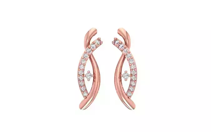 Women Solitaire Earring 3dm STL OBJ FBX Render Details
