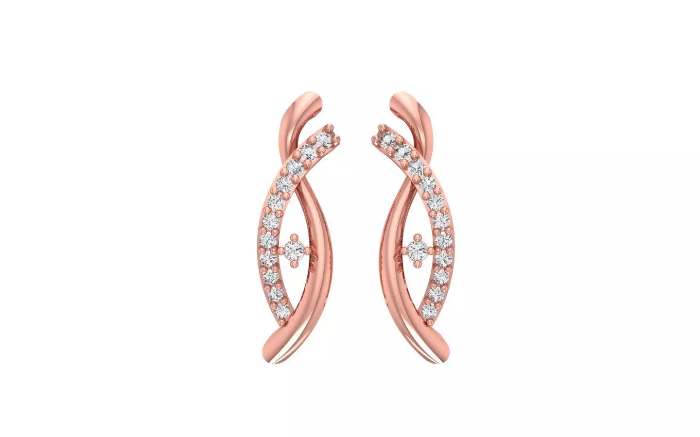 Women Solitaire Earring 3dm STL OBJ FBX Render Details 3D print model_0