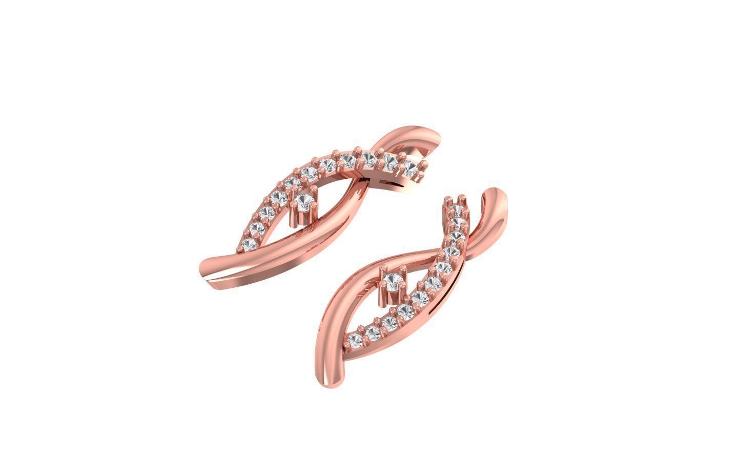 Women Solitaire Earring 3dm STL OBJ FBX Render Details 3D print model_2