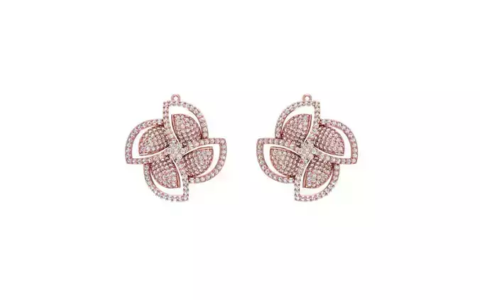 Women Stud Earrings 3dm STL OBJ FBX Renders Details