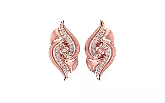 Women Solitaire Earring 3dm STL OBJ FBX Render Details