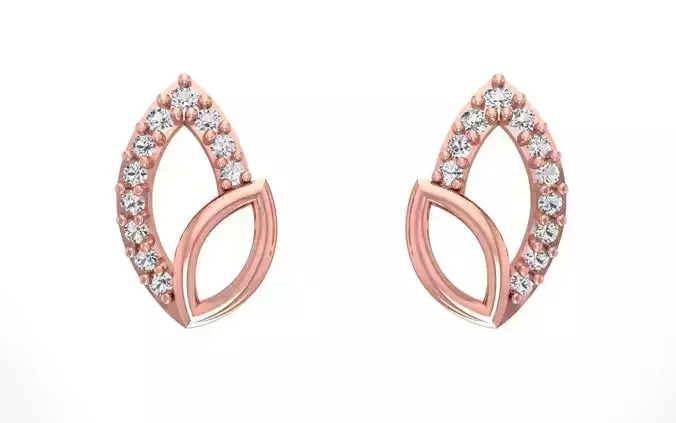 Women Solitaire Earring 3dm STL OBJ FBX Render Details