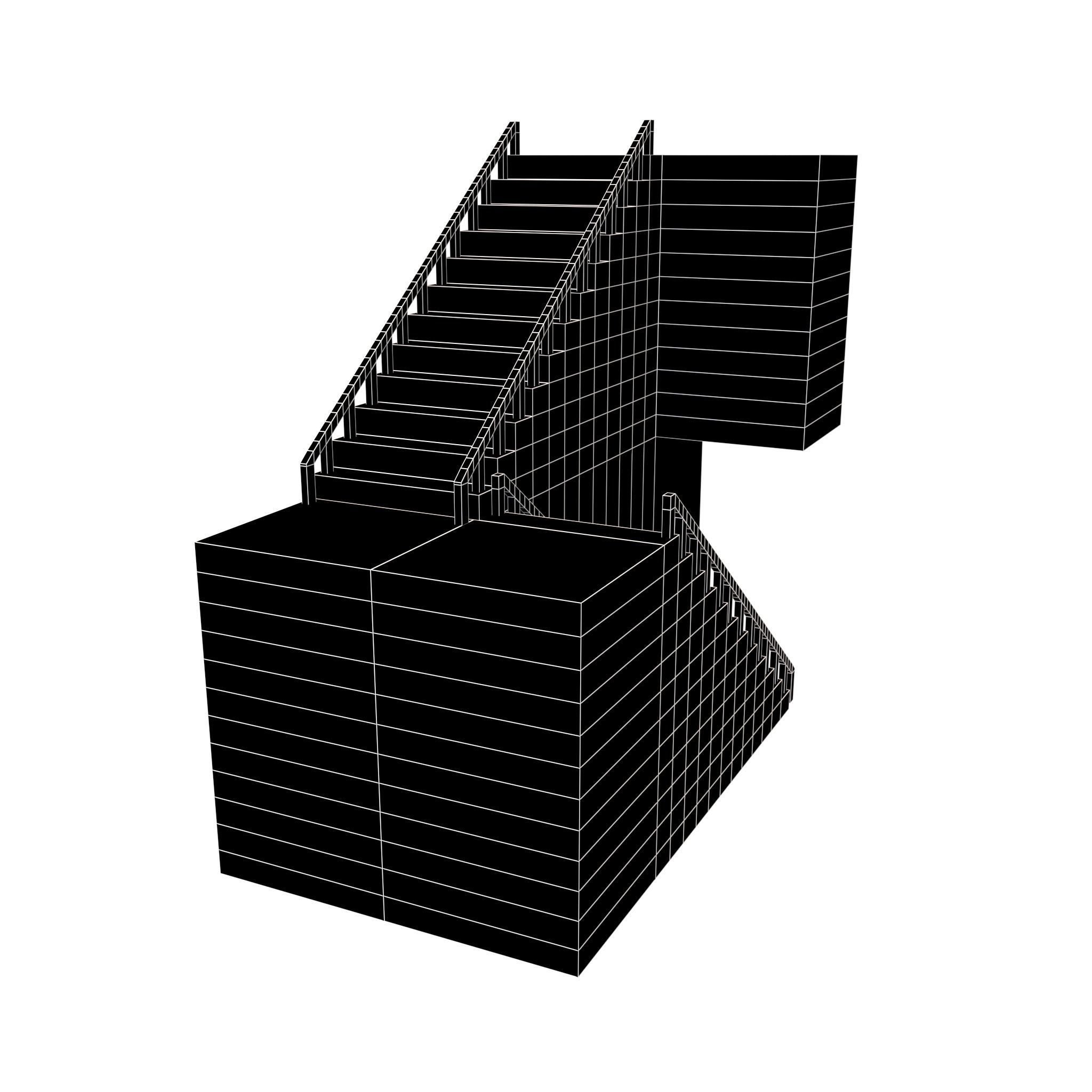 Stairs V1 002 Low-poly 3D model_4