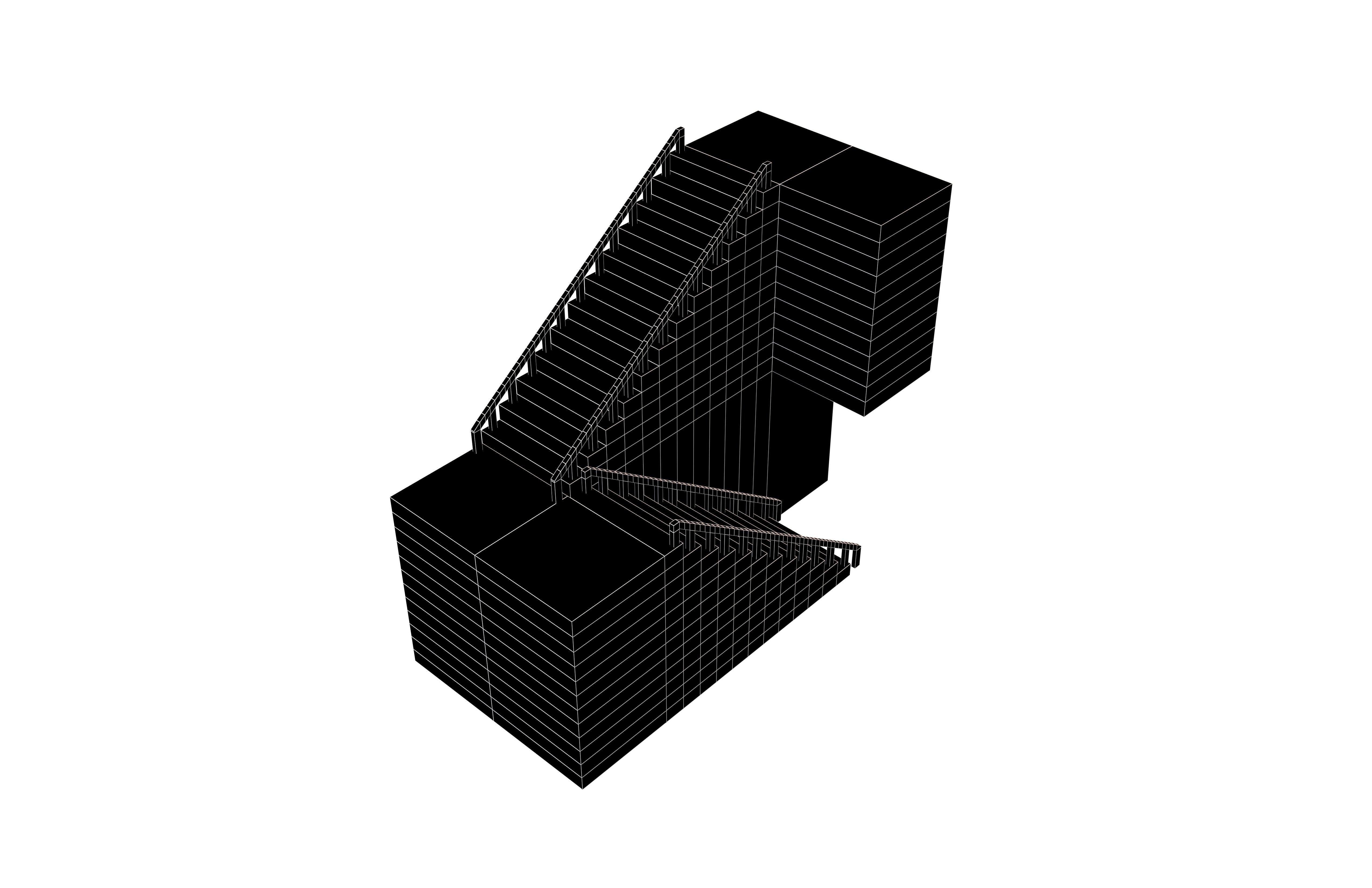 Stairs V1 002 Low-poly 3D model_6