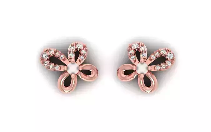 Women Stud Earrings 3dm STL OBJ FBX Renders Details