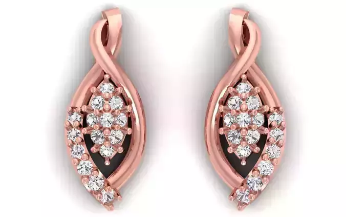 Women Solitaire  Drop Earring 3dm STL OBJ FBX Render Details 3D print model