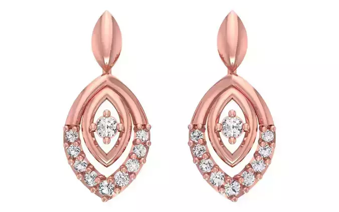 Women Solitaire Drop  Earring 3dm STL OBJ FBX Render Details 3D print model