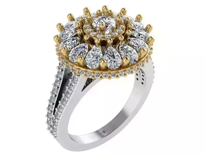 Beautiful  Diamond ring 1831 3D print model