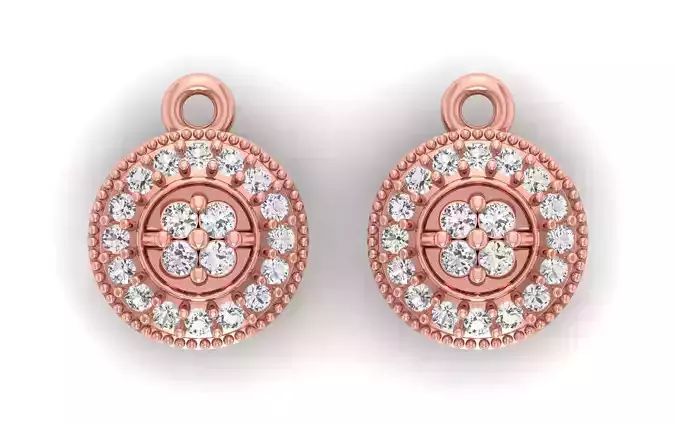 Women Solitaire Earring 3dm STL OBJ FBX Render Details
