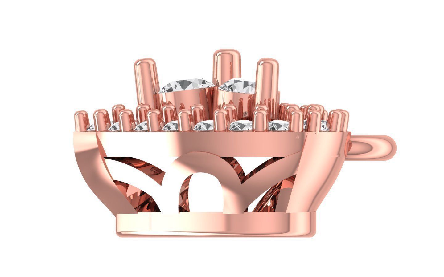 Women Solitaire Heart Earring 3dm STL OBJ FBX Render Details 3D print model_2