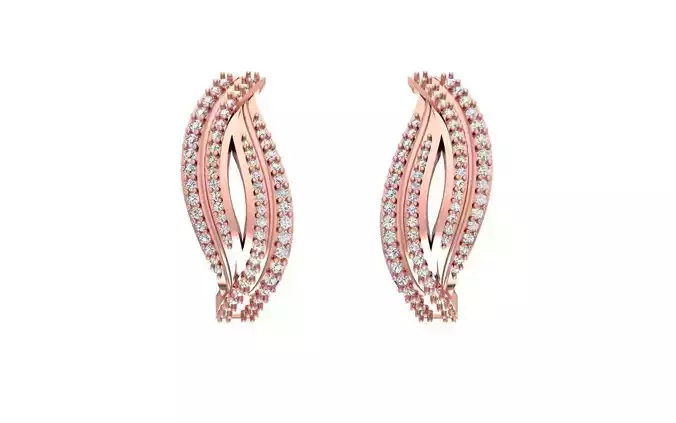 Women Solitaire Earring 3dm STL OBJ FBX Render Details