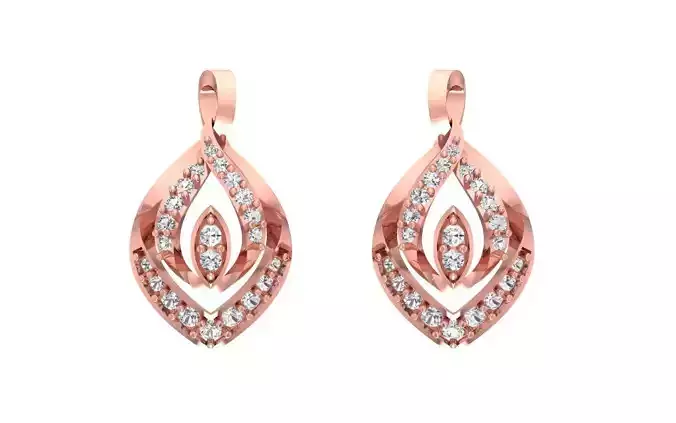 Women Solitaire Earring 3dm STL OBJ FBX Render Details