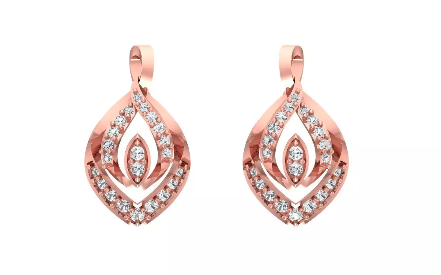 Women Solitaire Earring 3dm STL OBJ FBX Render Details 3D print model_0