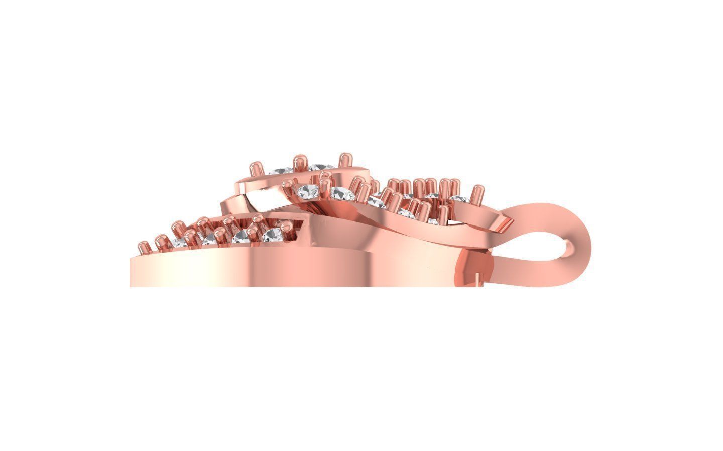 Women Solitaire Earring 3dm STL OBJ FBX Render Details 3D print model_2