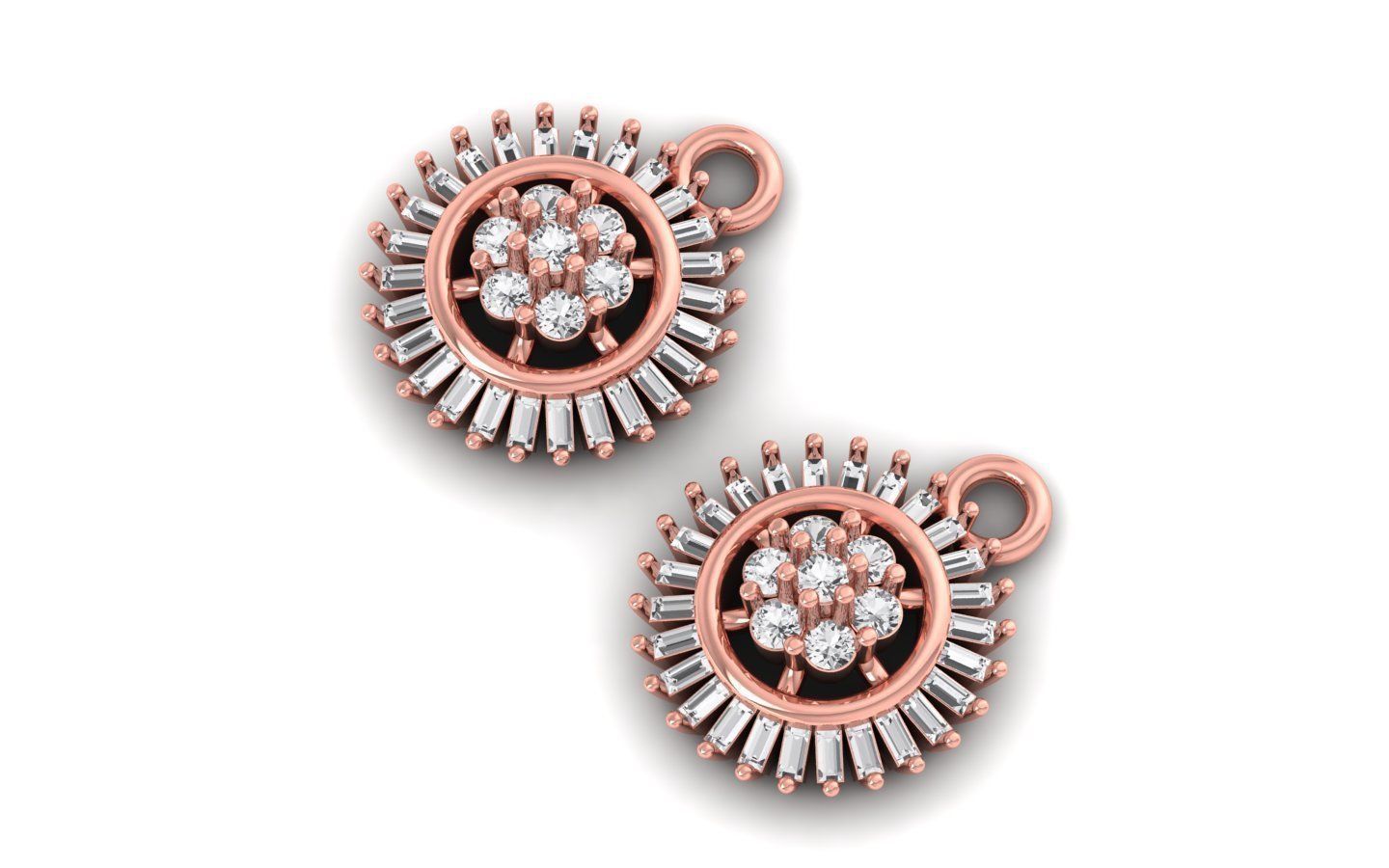 Women Solitaire Earring 3dm STL OBJ FBX Render Details 3D print model_2