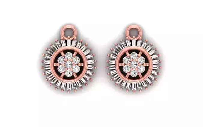 Women Solitaire Earring 3dm STL OBJ FBX Render Details