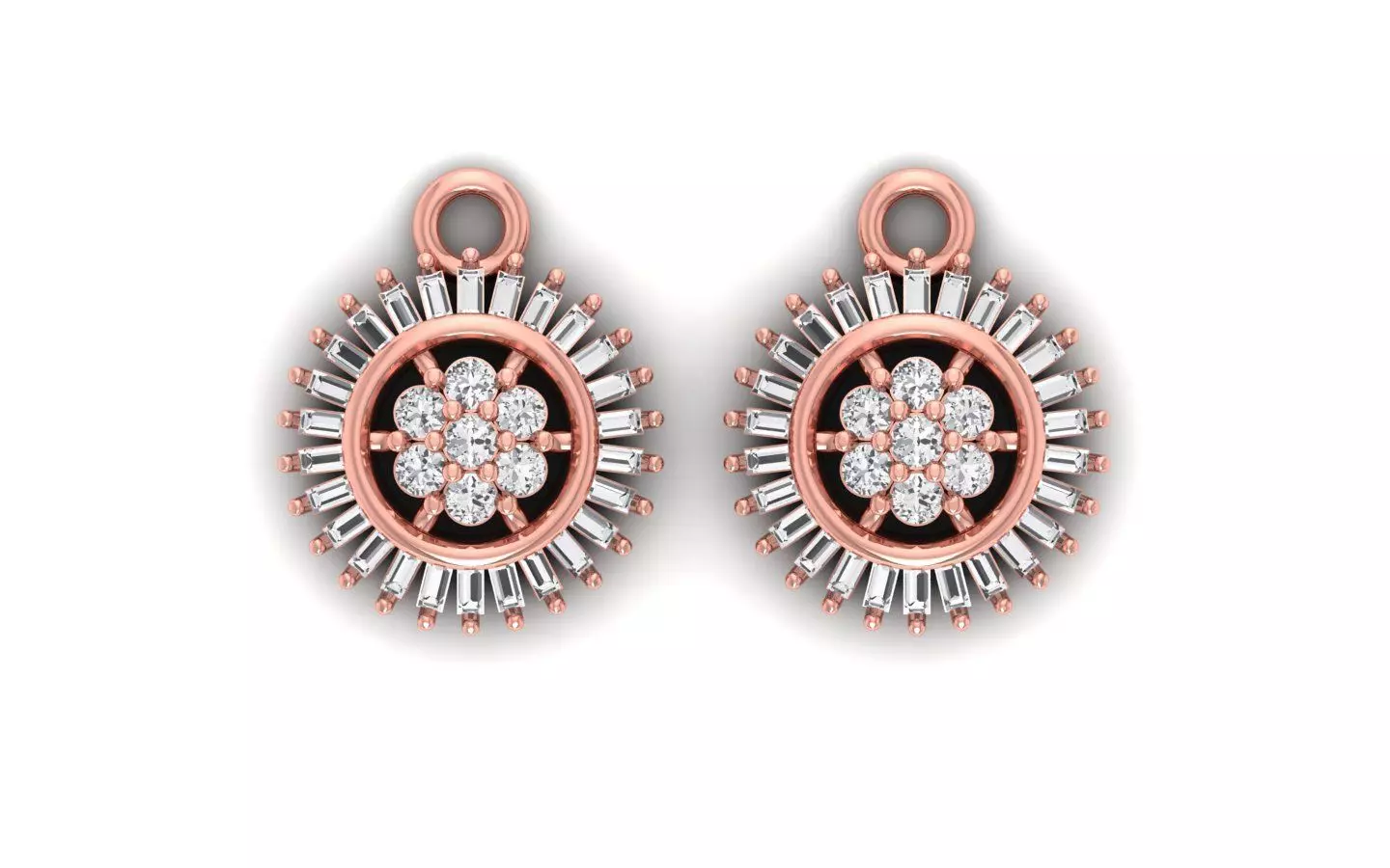 Women Solitaire Earring 3dm STL OBJ FBX Render Details 3D print model_0