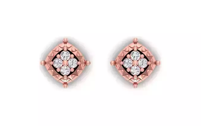 Women Stud Earrings 3dm STL OBJ FBX Renders Details