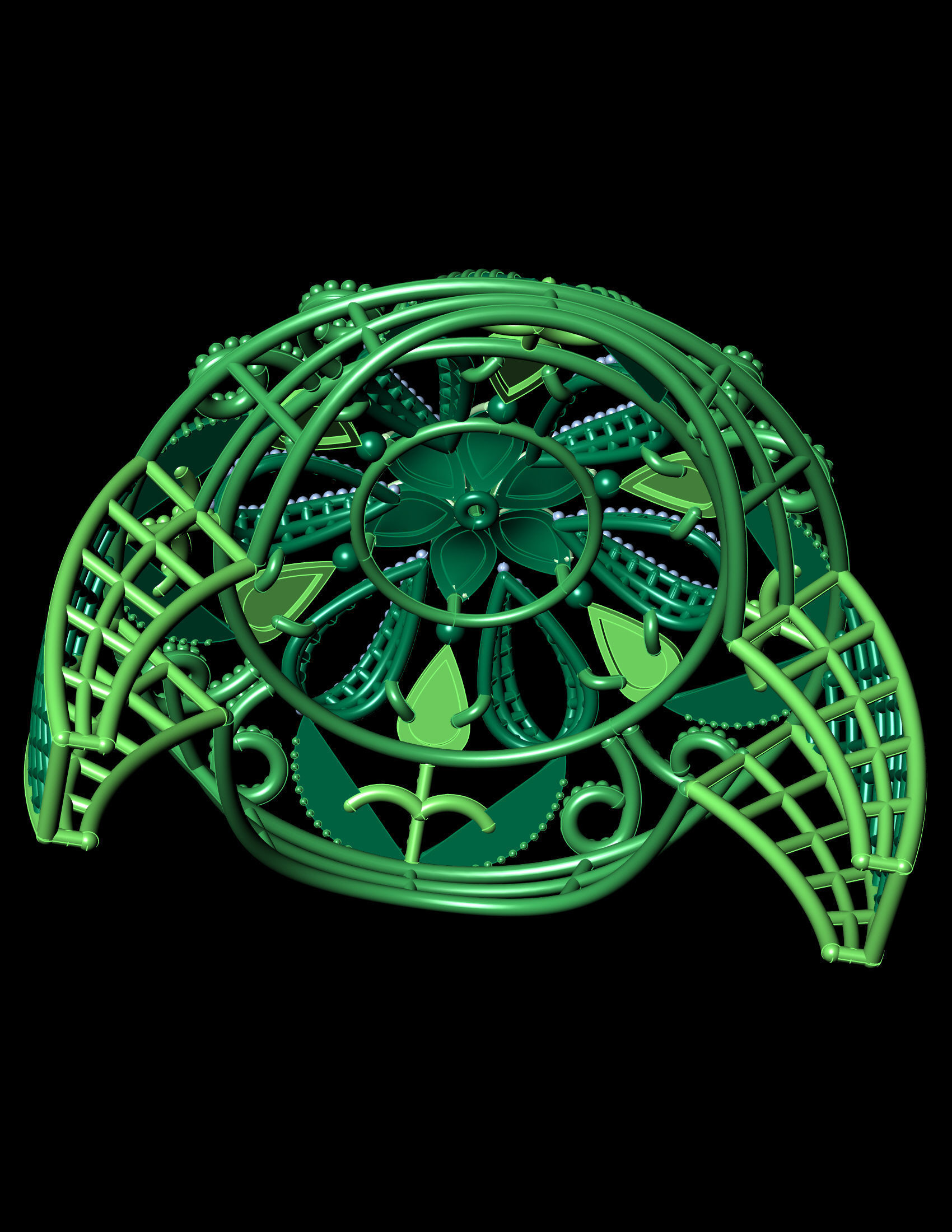 Traditional Indian Katak Ring - 3D Print File 3D print model_3