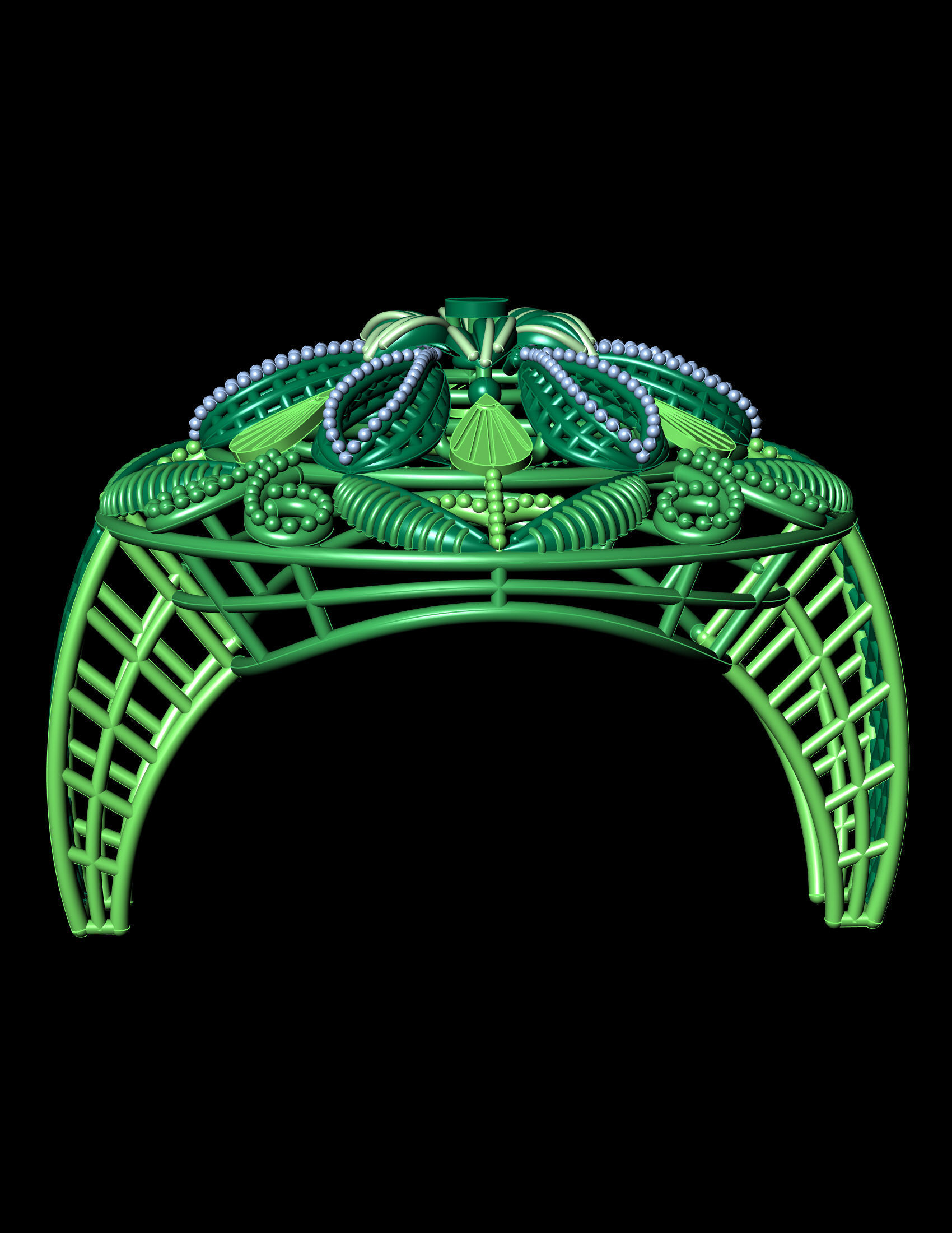 Traditional Indian Katak Ring - 3D Print File 3D print model_1