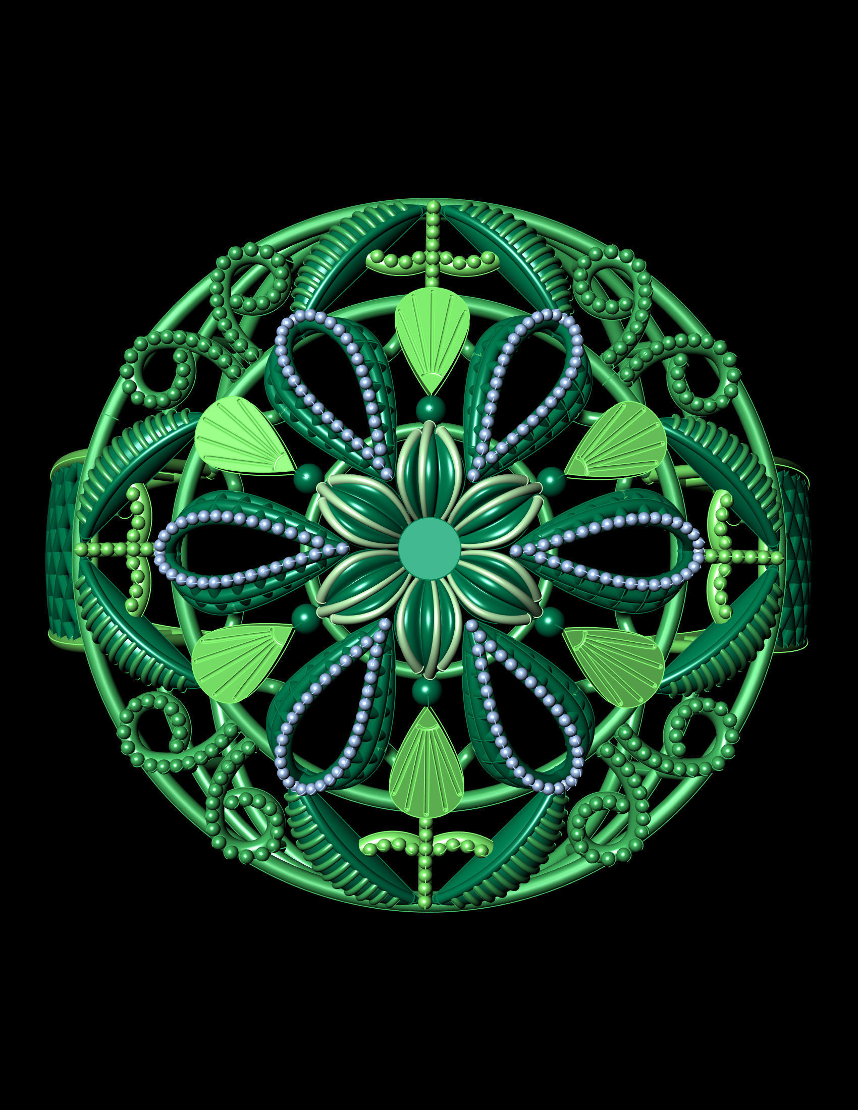 Traditional Indian Katak Ring - 3D Print File 3D print model_4