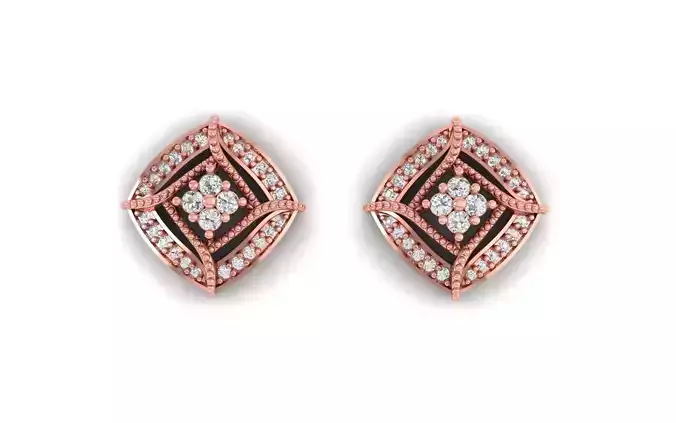 Women Stud Earrings 3dm STL OBJ FBX Renders Details