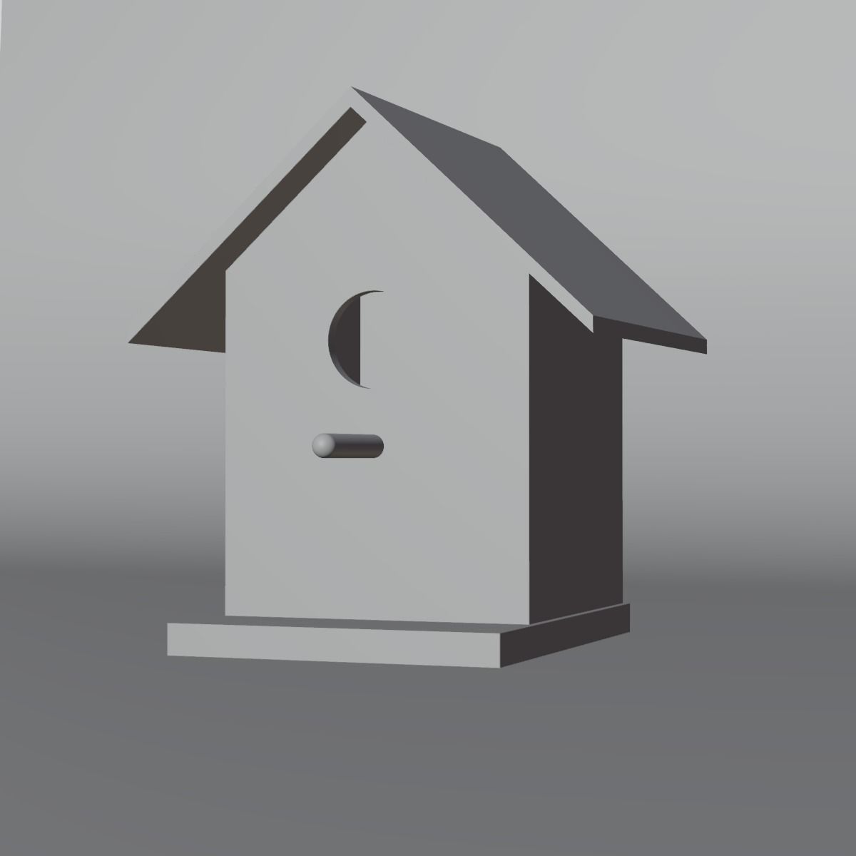 Wooden Birdhouse Low-poly 3D model_9