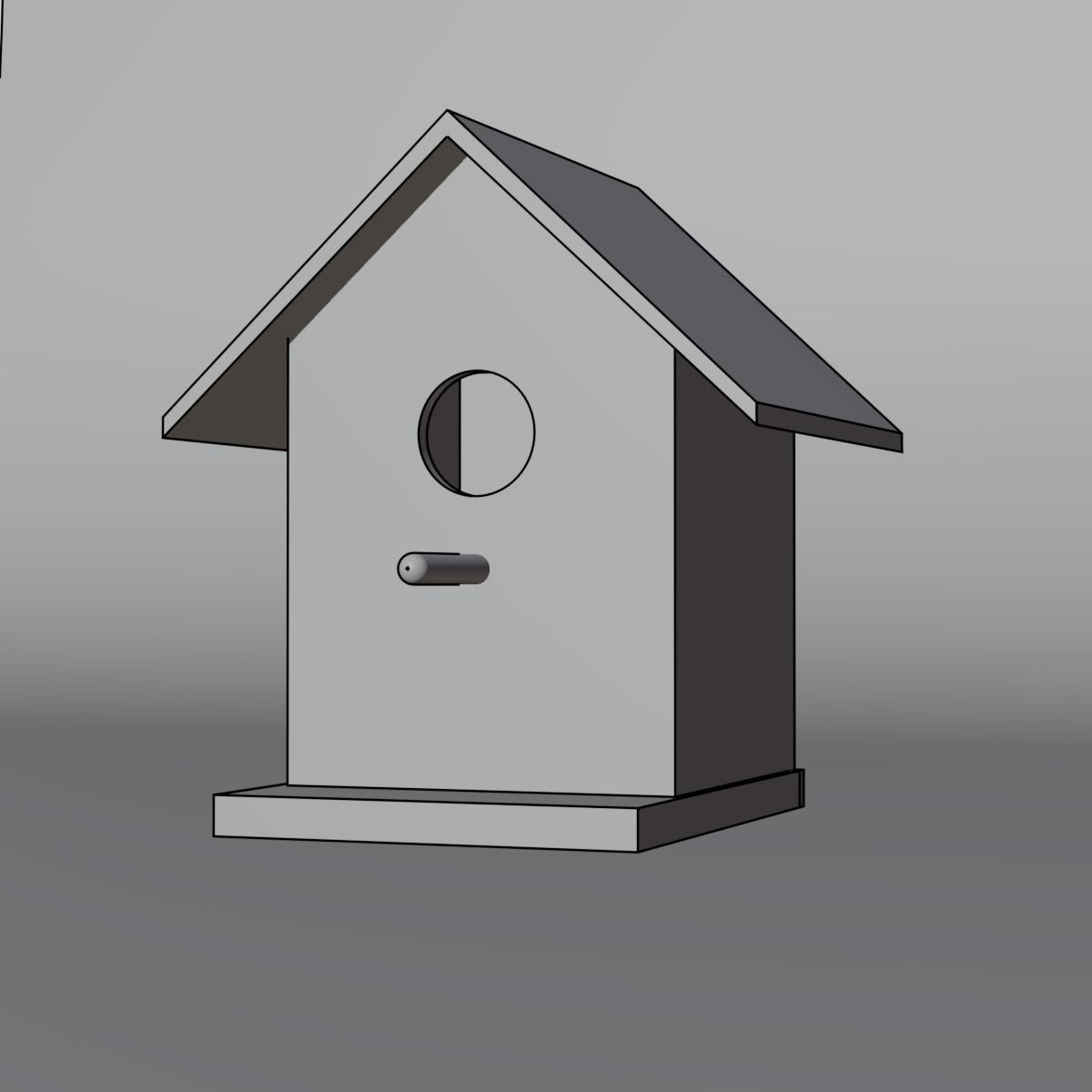 Wooden Birdhouse Low-poly 3D model_10
