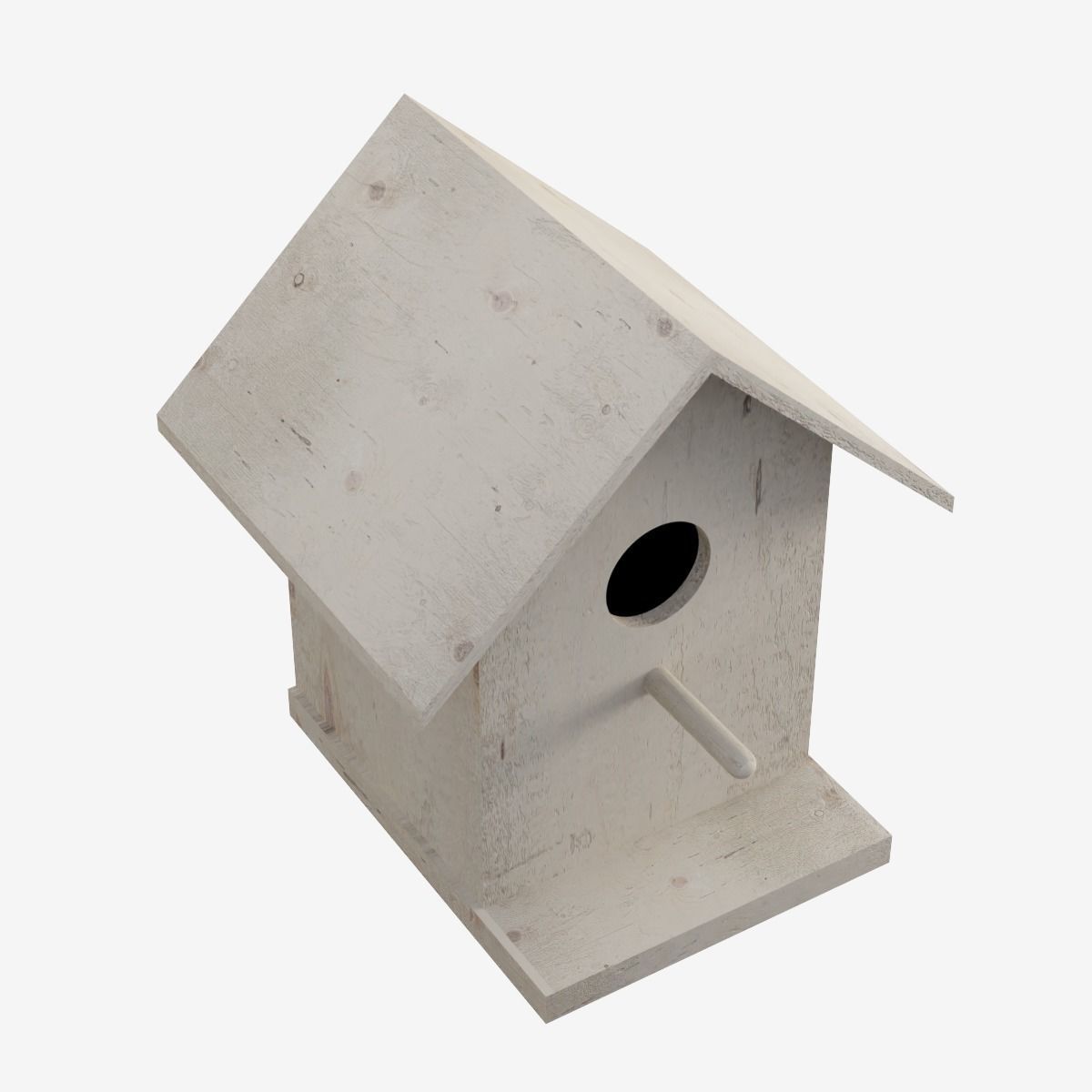 Wooden Birdhouse Low-poly 3D model_6