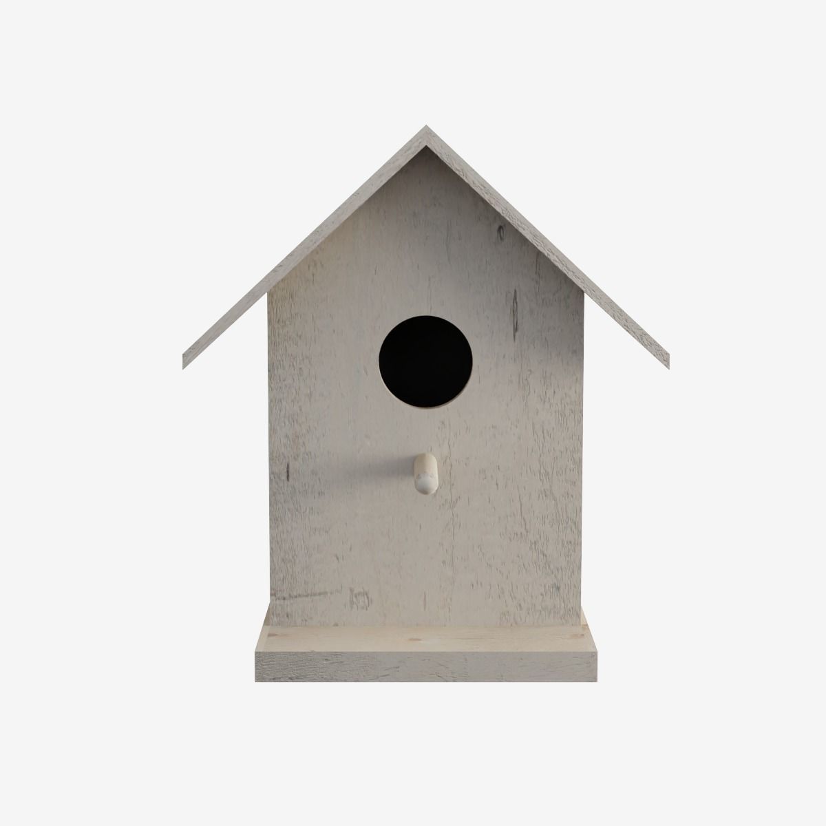 Wooden Birdhouse Low-poly 3D model_2