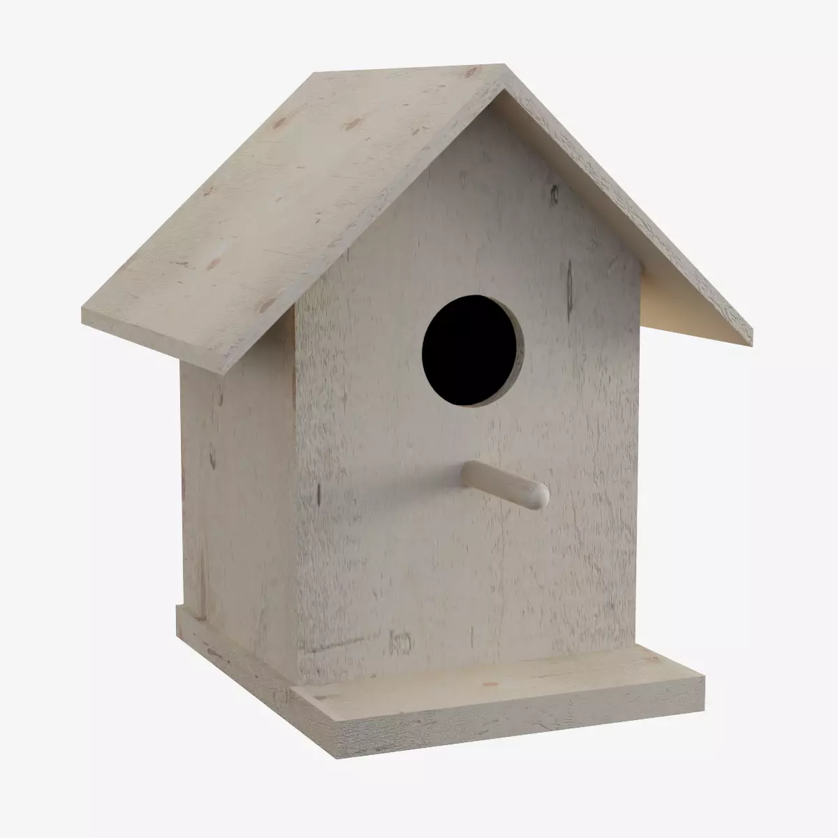 Wooden Birdhouse Low-poly 3D model_0