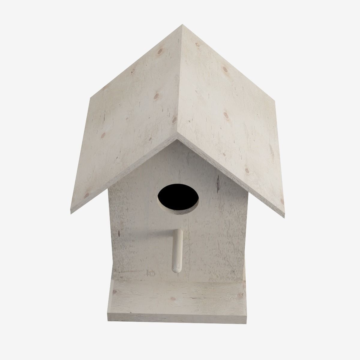 Wooden Birdhouse Low-poly 3D model_7
