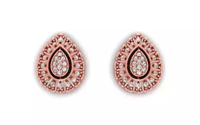 Women Stud Earrings 3dm STL OBJ FBX Renders Details