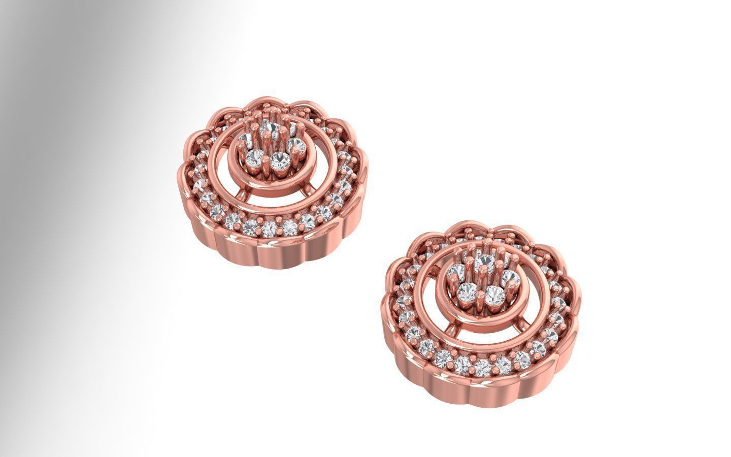 Women Stud Earrings 3dm STL OBJ FBX Renders Details 3D print model_2