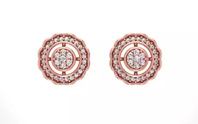 Women Stud Earrings 3dm STL OBJ FBX Renders Details
