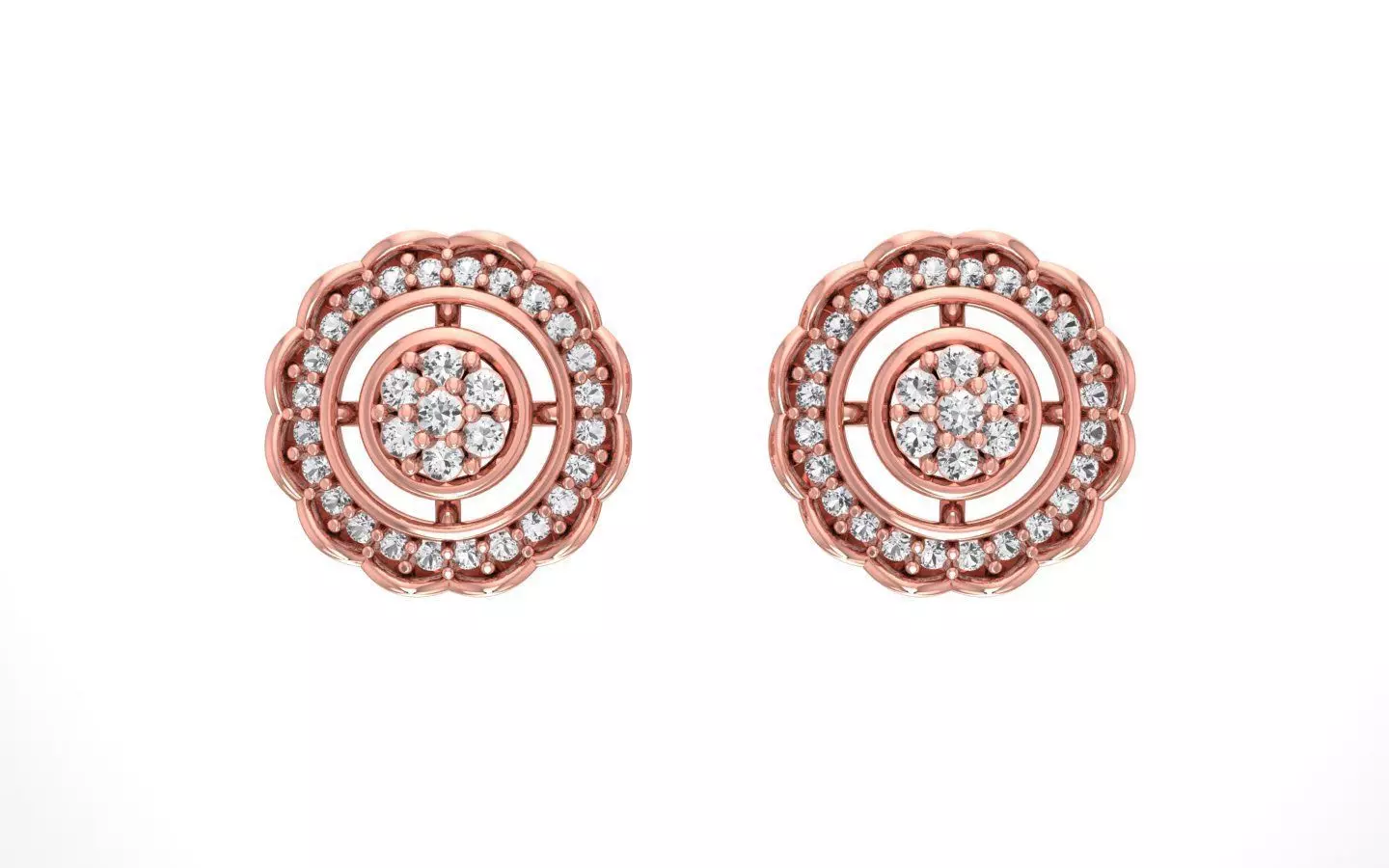 Women Stud Earrings 3dm STL OBJ FBX Renders Details 3D print model_0