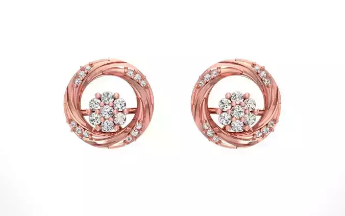 Women Stud Earrings 3dm STL OBJ FBX Renders Details