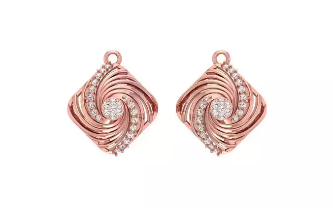 Women Solitaire Earring 3dm STL OBJ FBX Render Details