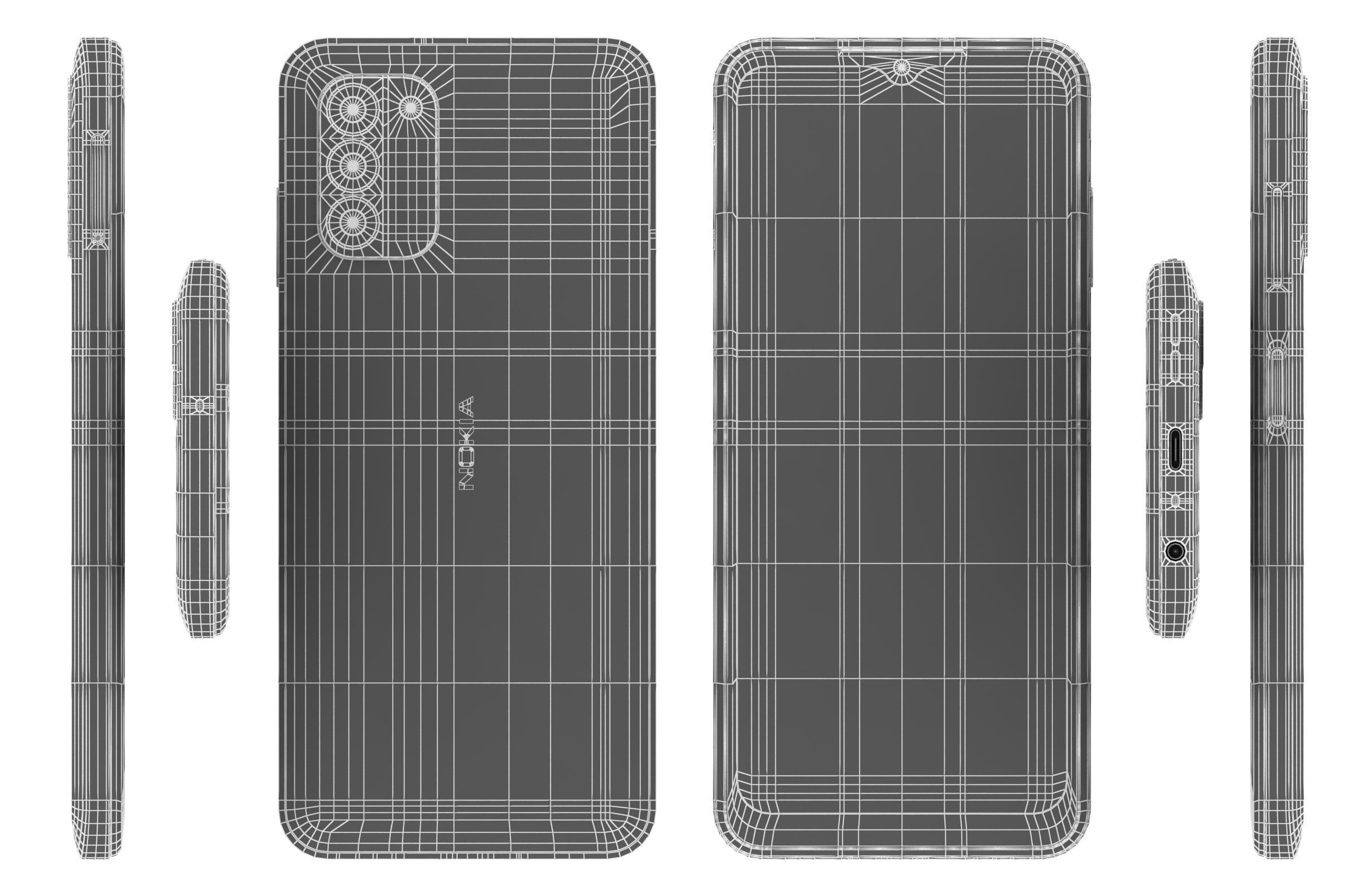 Nokia G400 5G Meteor Grey Low-poly 3D model_16