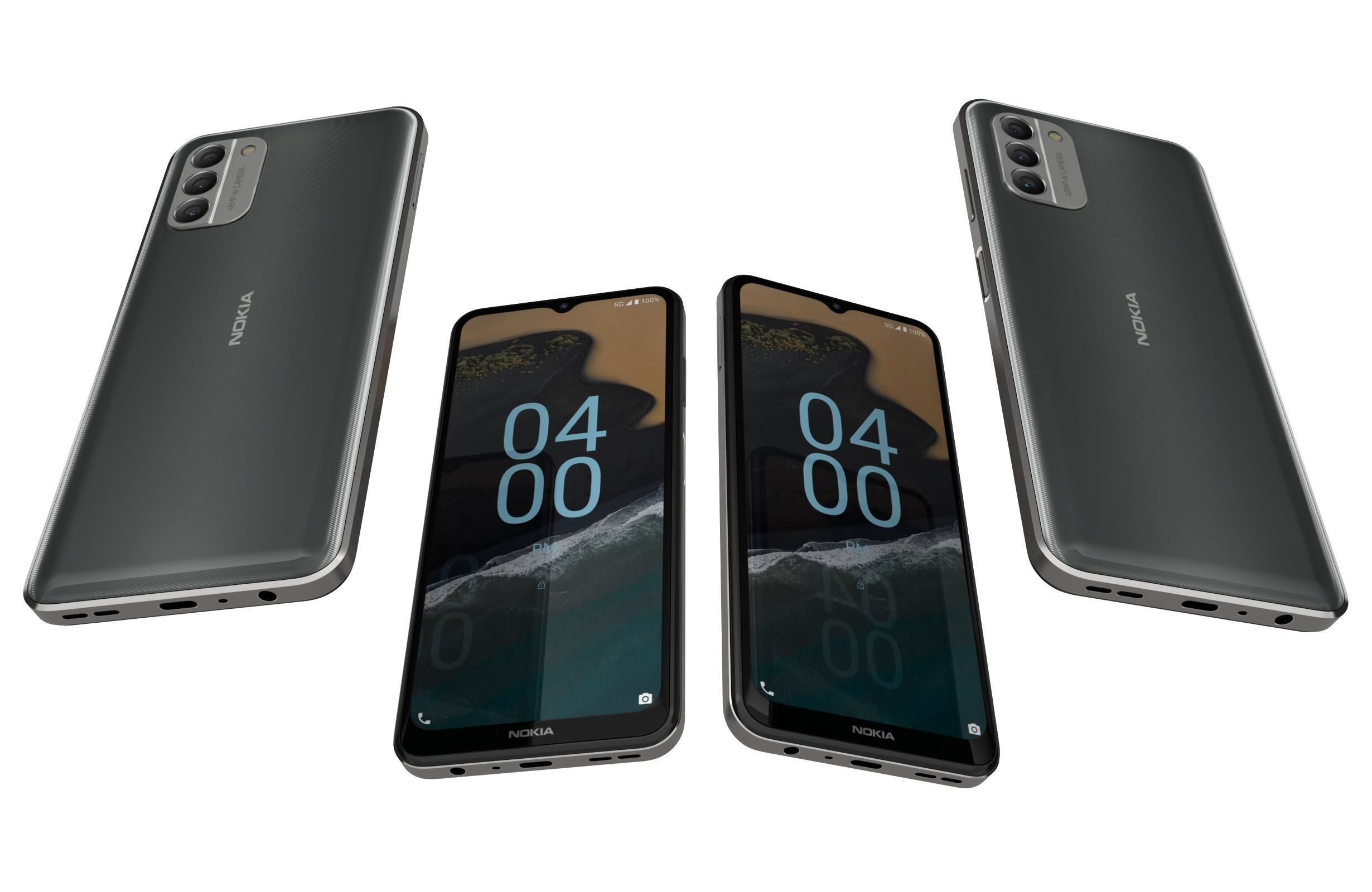 Nokia G400 5G Meteor Grey Low-poly 3D model_5