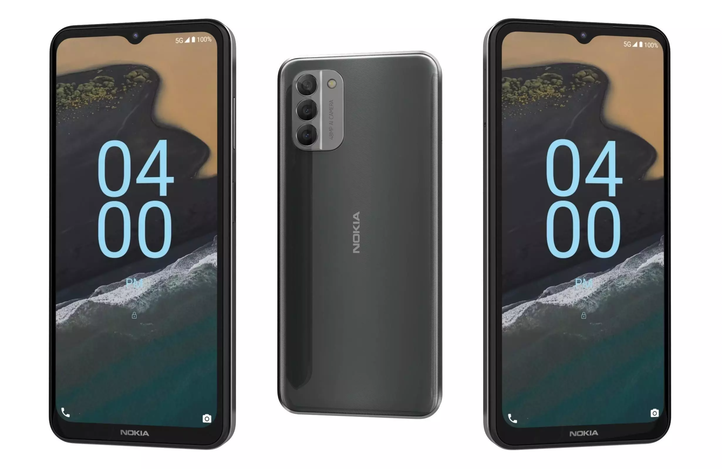 Nokia G400 5G Meteor Grey Low-poly 3D model_0