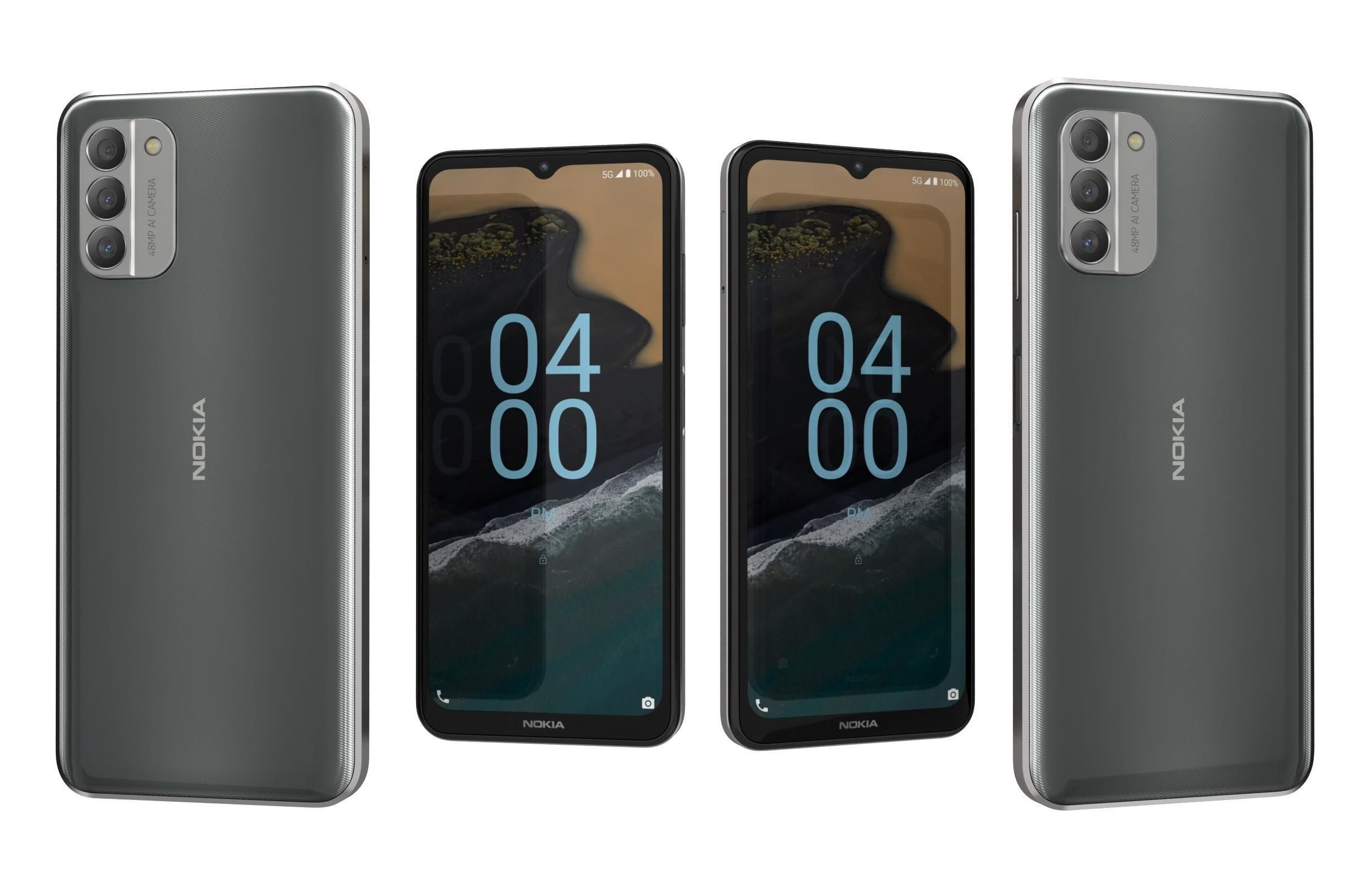 Nokia G400 5G Meteor Grey Low-poly 3D model_3