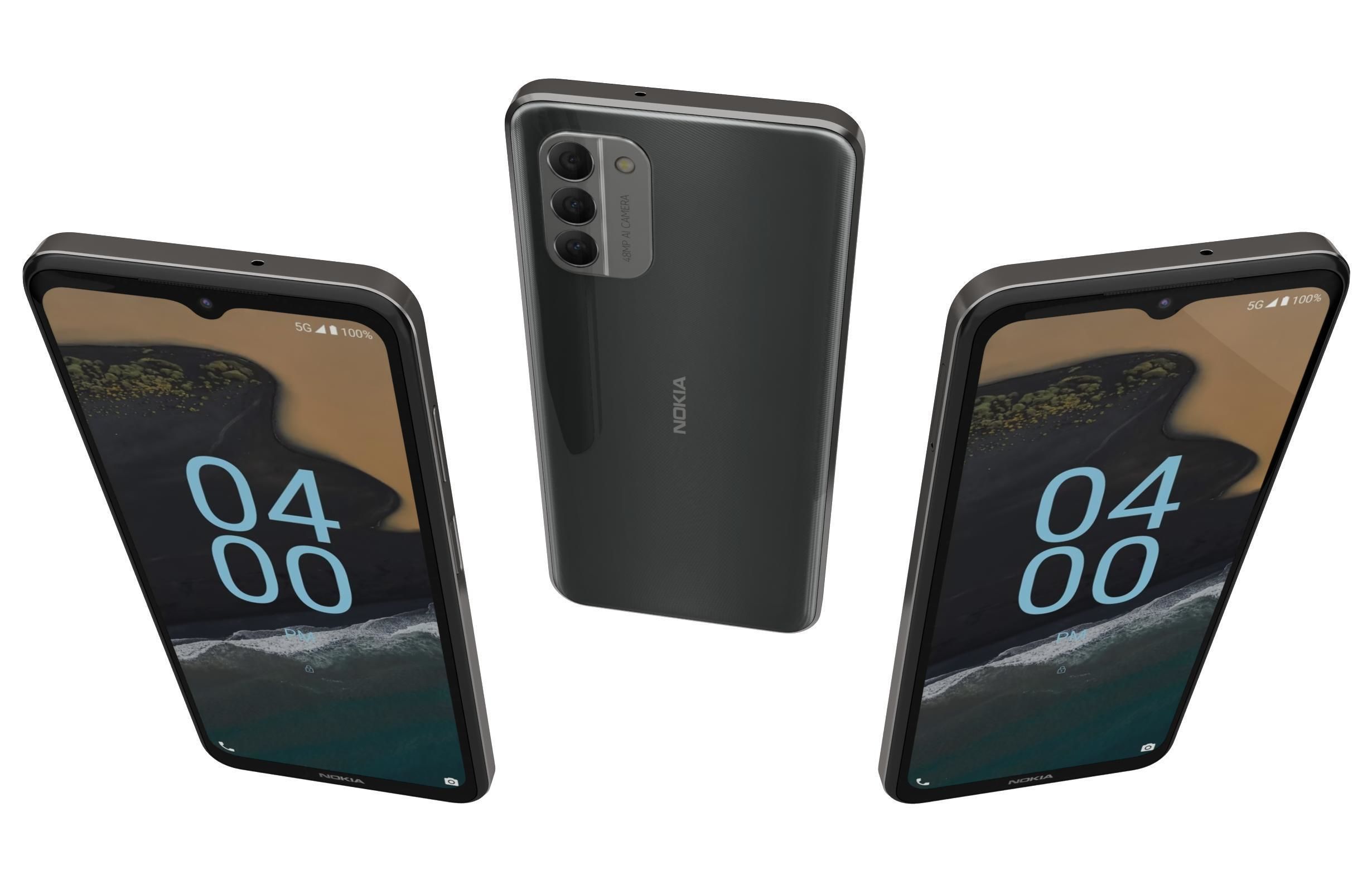 Nokia G400 5G Meteor Grey Low-poly 3D model_1