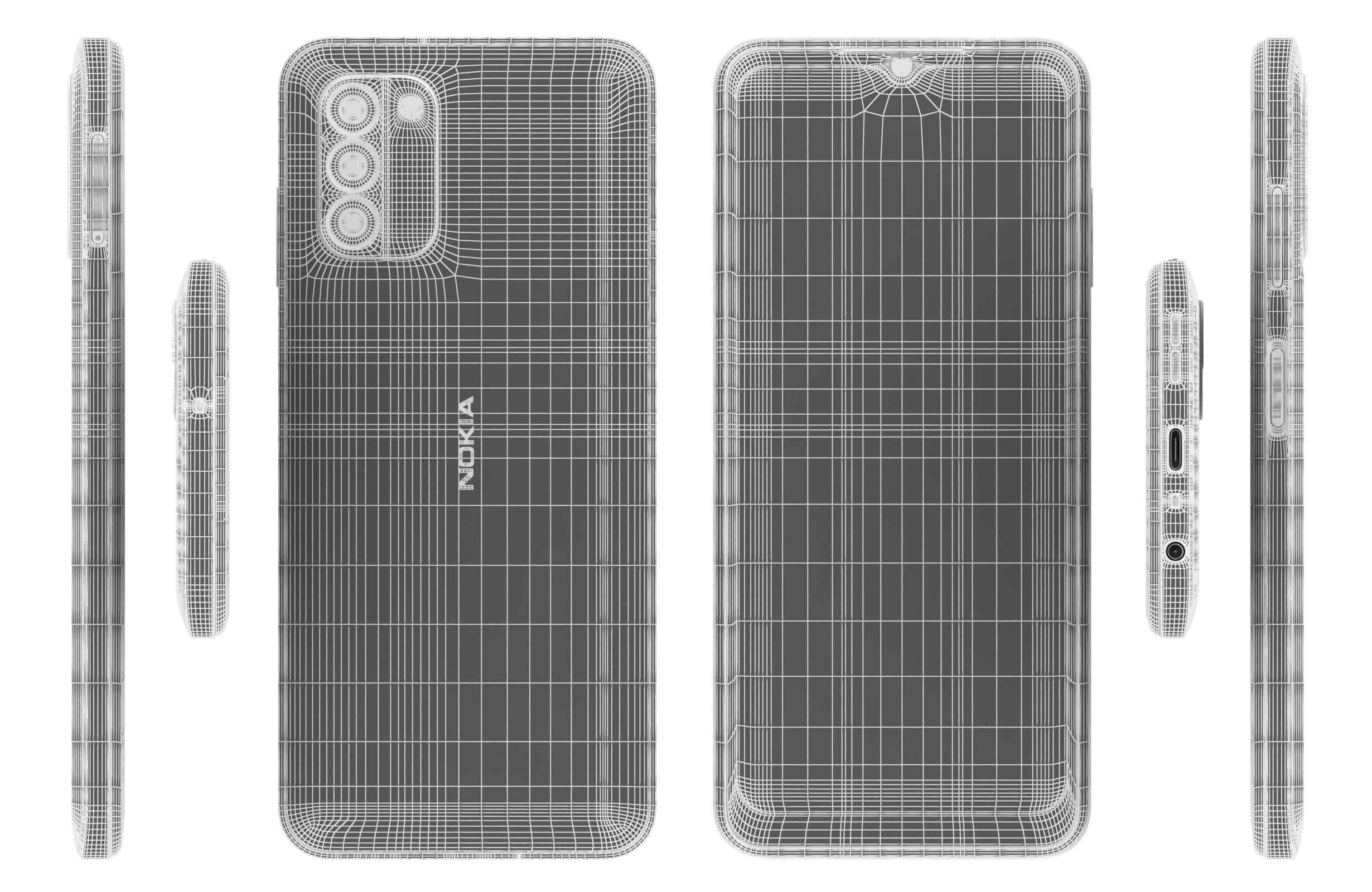 Nokia G400 5G Meteor Grey Low-poly 3D model_17