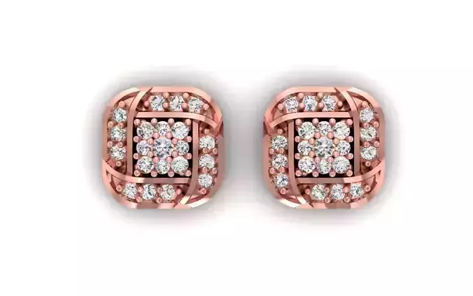 Women Stud Earrings 3dm STL OBJ FBX Renders Details