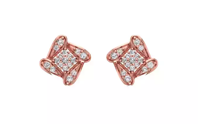 Women Stud Earrings 3dm STL OBJ FBX Renders Details