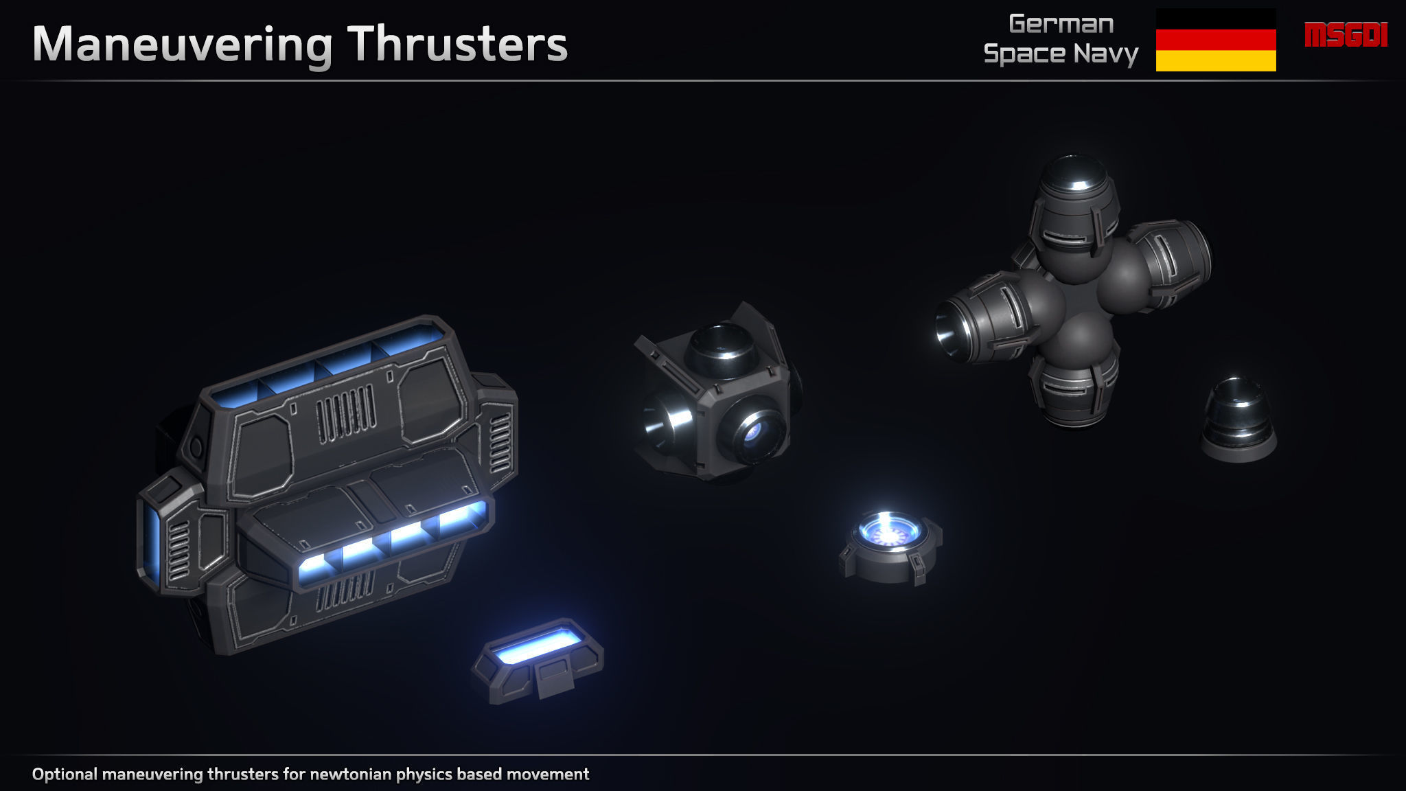 GSN Spaceship Bluecher Class Destroyer Low-poly 3D model_4