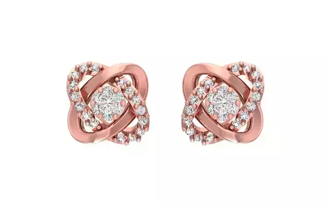 Women Stud Earrings 3dm STL OBJ FBX Renders Details